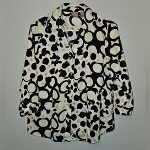 Chico's Black, Tan and White Blouse